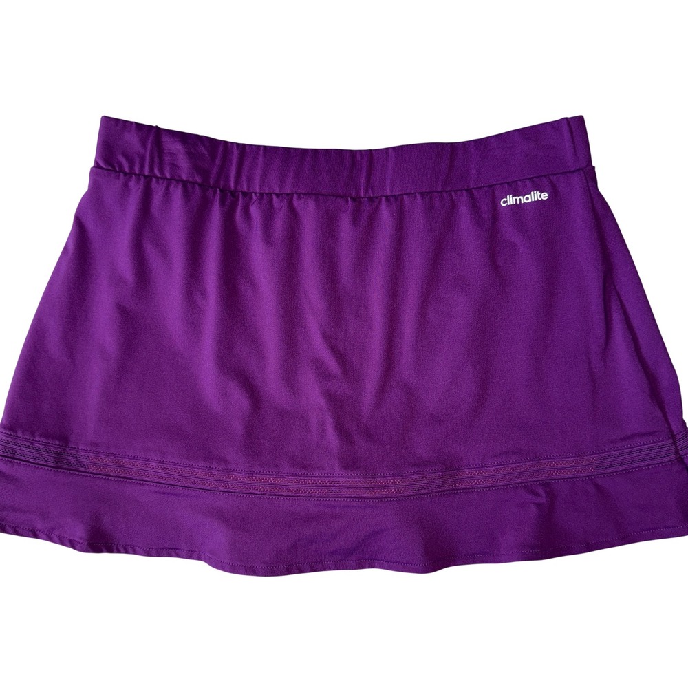Adidas Womens Tennis Skirt Purple Orange Climalite Built in Shorts Athletic Sz S - Picture 5 of 5